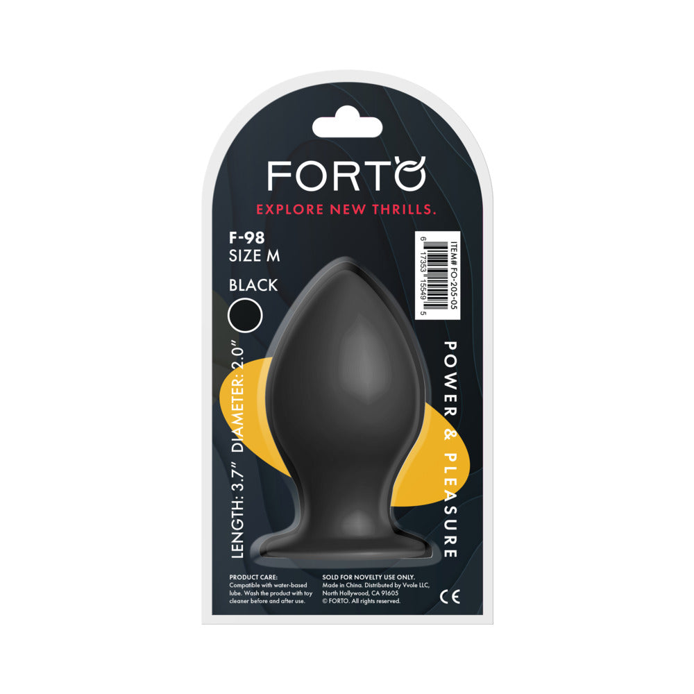 Forto F-98 Cone Silicone Anal Plug Medium Black