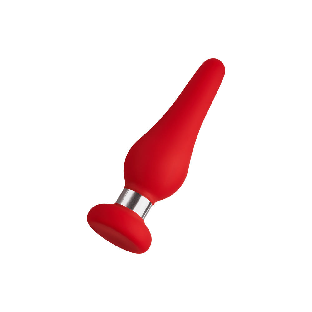 Forto F-21 Tear Drop Silicone Anal Plug Small Red