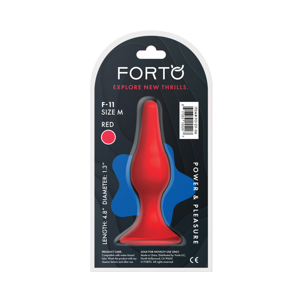Forto F-11 Lungo Silicone Anal Plug Medium Red