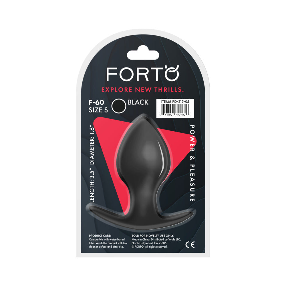 Forto F-60 Spade Silicone Anal Plug Small Black