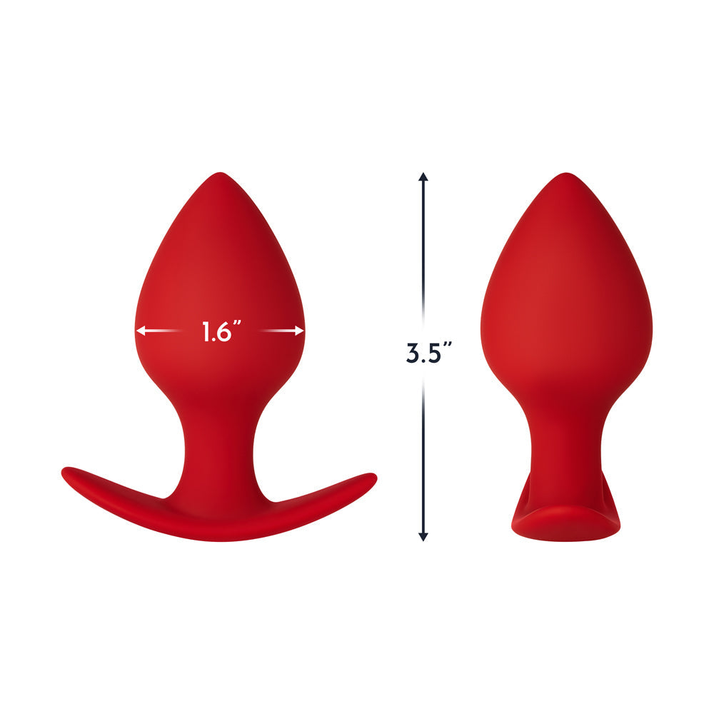 Forto F-60 Spade Silicone Anal Plug Small Red