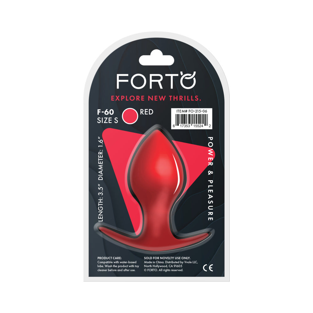 Forto F-60 Spade Silicone Anal Plug Small Red