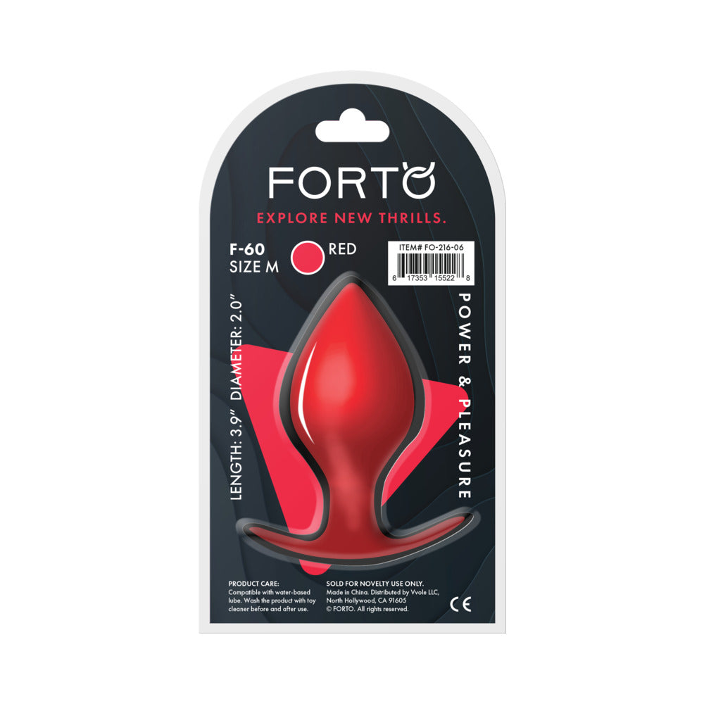 Forto F-60 Spade Silicone Anal Plug Medium Red