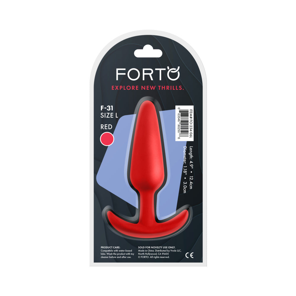 Forto F-31 Silicone Anal Plug Large Red