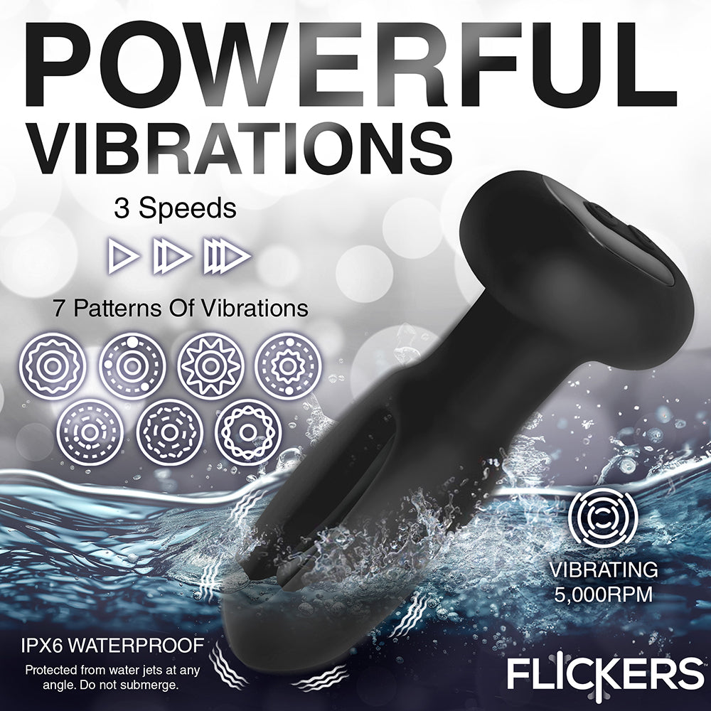 Flickers Bum Flick Flicking & Vibrating Silicone Butt Plug with Remote