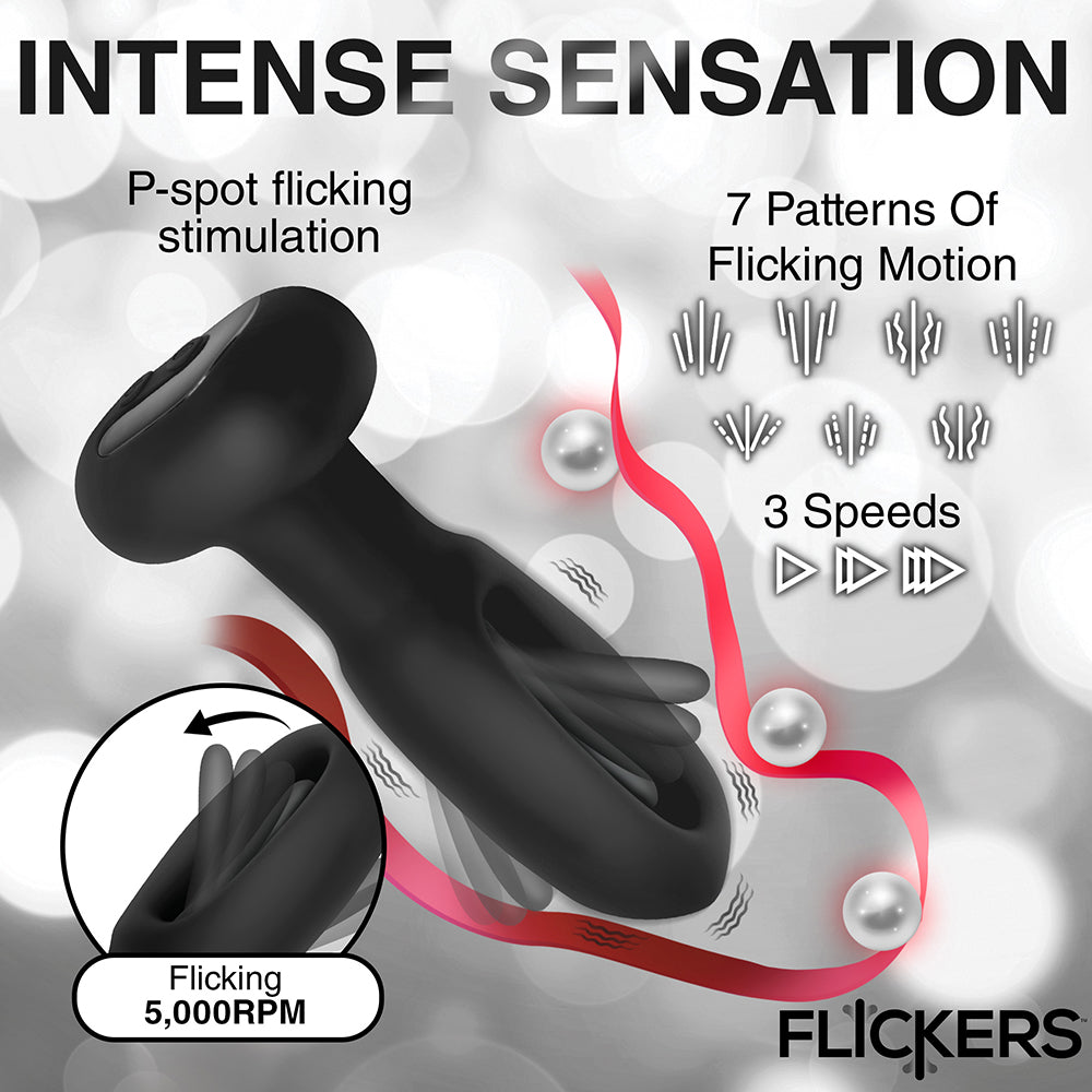 Flickers Bum Flick Flicking & Vibrating Silicone Butt Plug with Remote