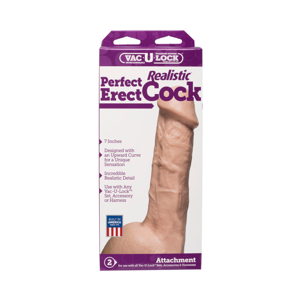 Vac-U-Lock Perfect Erect Real Cock Wht