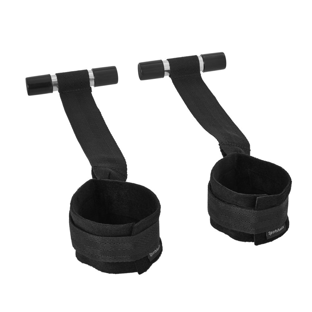 SS Adjustable Door Jam Cuffs Set Black