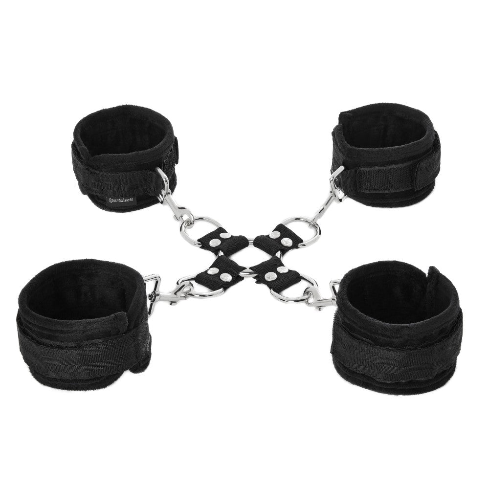 SS Hog Tie & Cuff Set Black