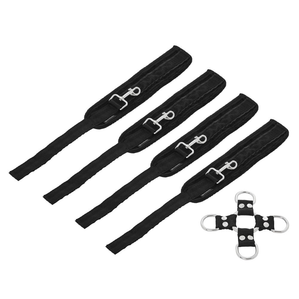 SS Hog Tie & Cuff Set Black