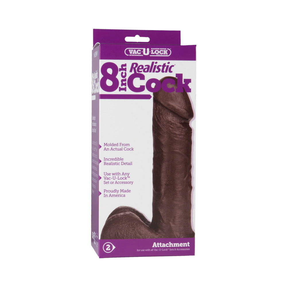 Vac-U-Lock - 8 Inch Realistic Cock Black