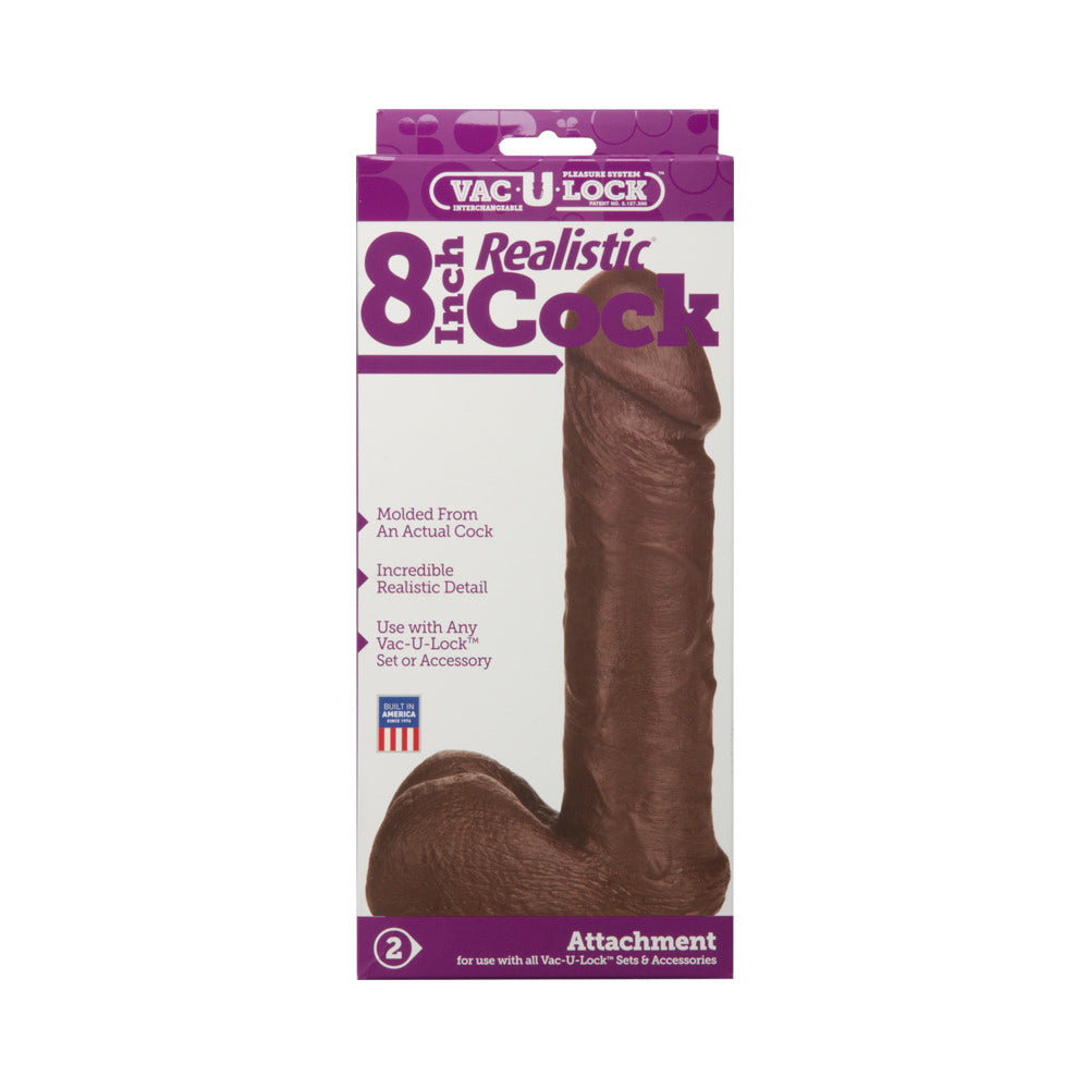 Vac-U-Lock 8in Realistic Cock Black