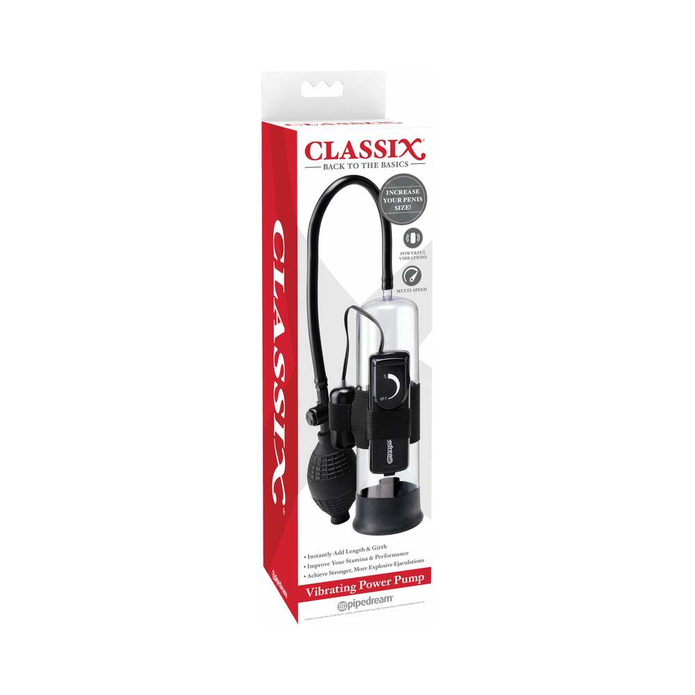 Pipedream Classix Vibrating Power Pump Clear/Black