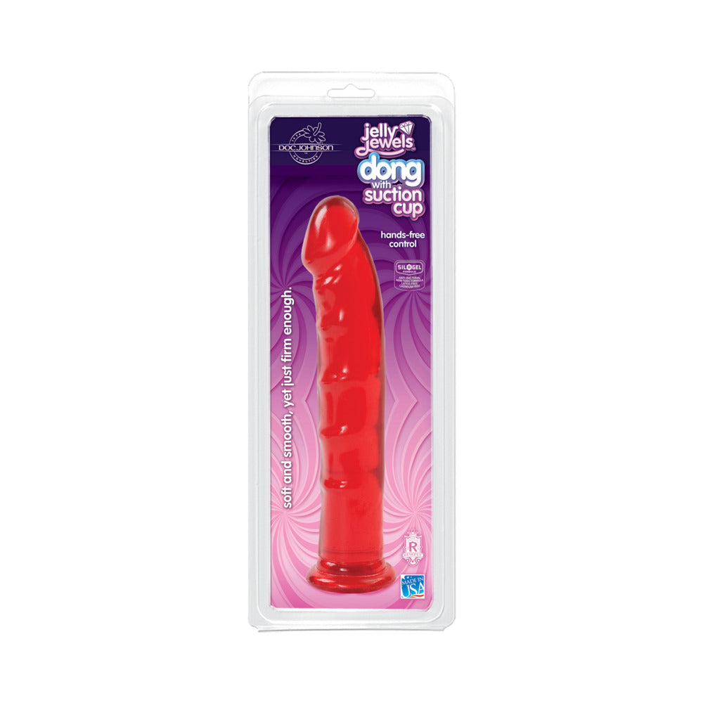 Jelly Jewel Dong W/ Suction Cup (Ruby)