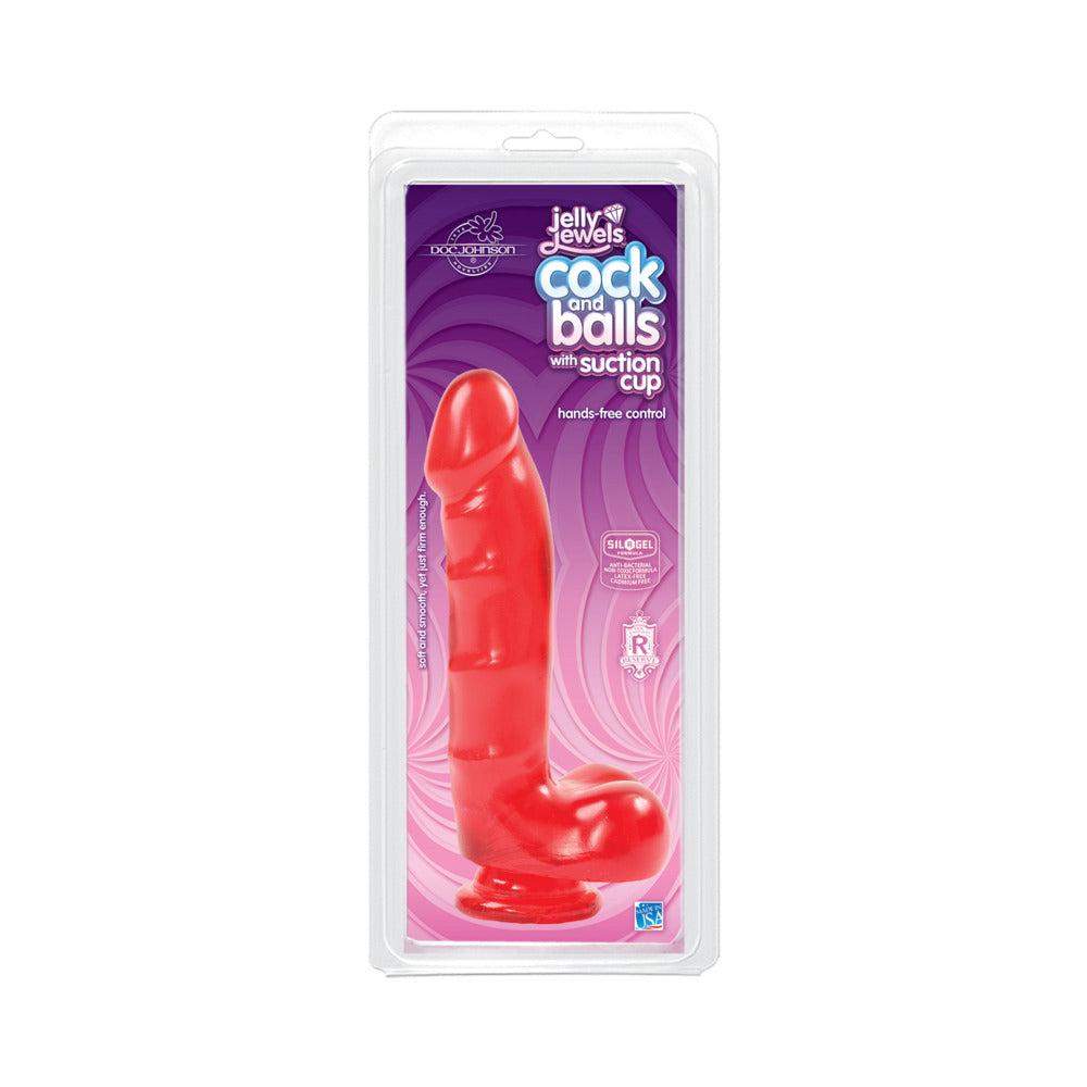 Jelly Jewel Cock & Balls Suct. (Ruby)