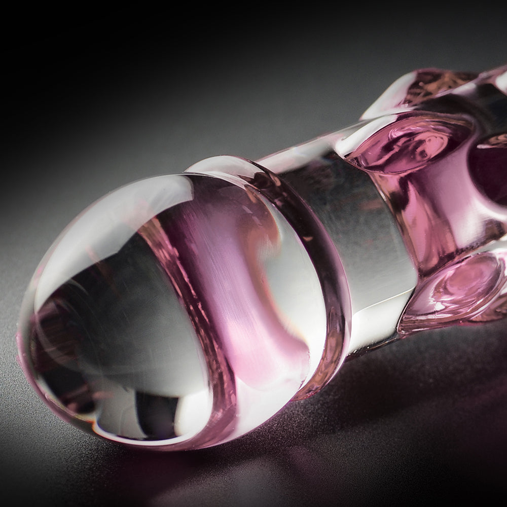 Icicles #6 8.5in Glass Dildo Pink/Clear