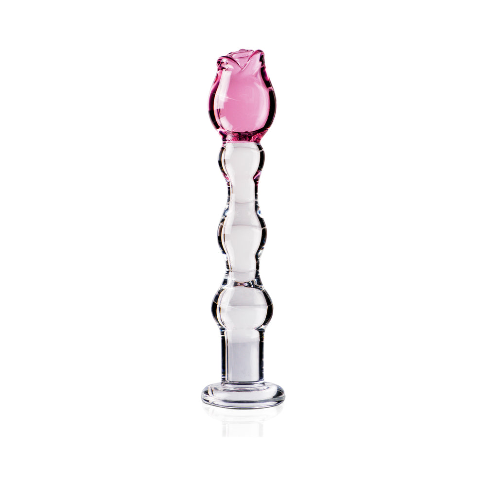 Icicles #12 7.75in Glass Dildo Rose Pink