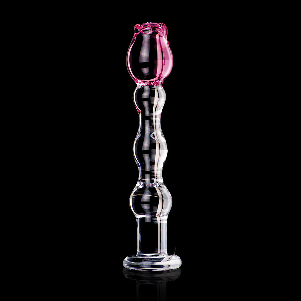 Icicles #12 7.75in Glass Dildo Rose Pink