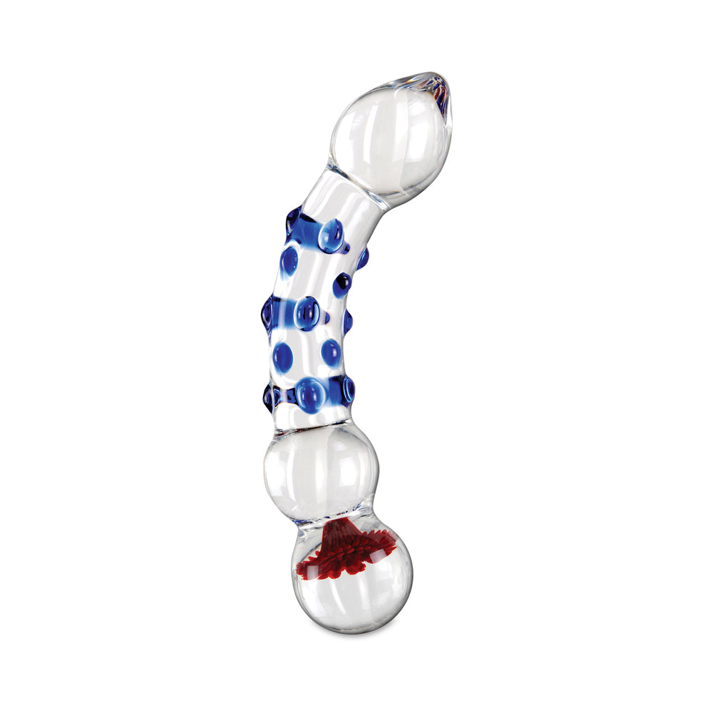 Icicles #18 7.5in Glass Dildo BlueRedClr