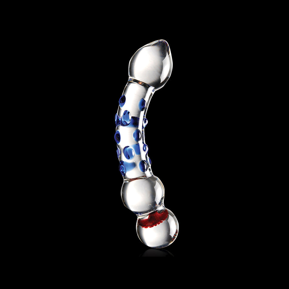 Icicles #18 7.5in Glass Dildo BlueRedClr