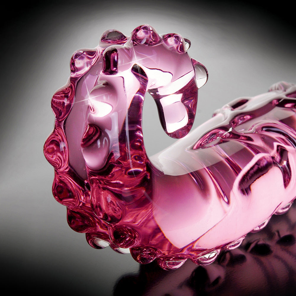 Icicles #24 6in Glass Dildo Handle Pink