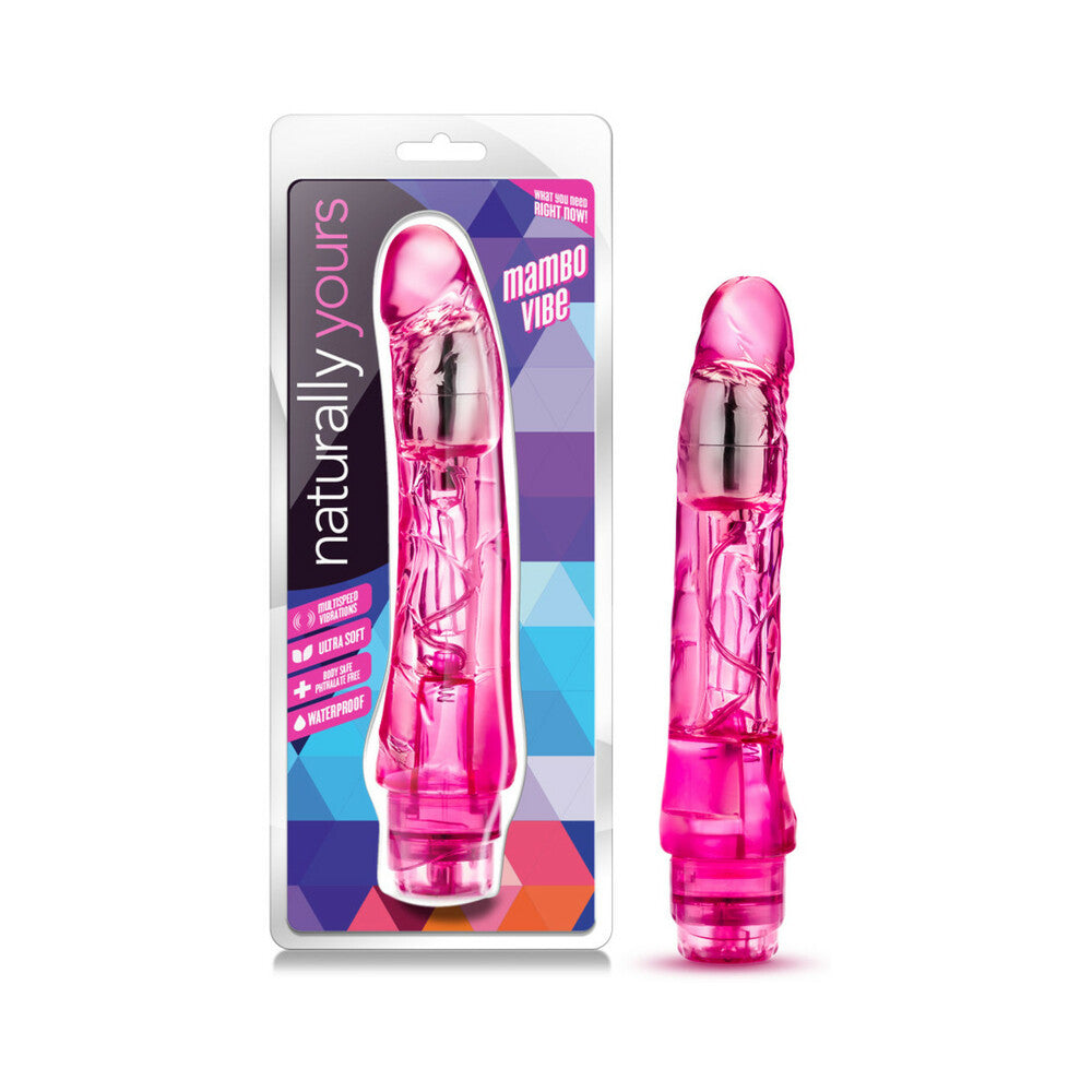 Blush Naturally Yours Mambo Vibe Realistic 9 in. Vibrating Dildo Pink