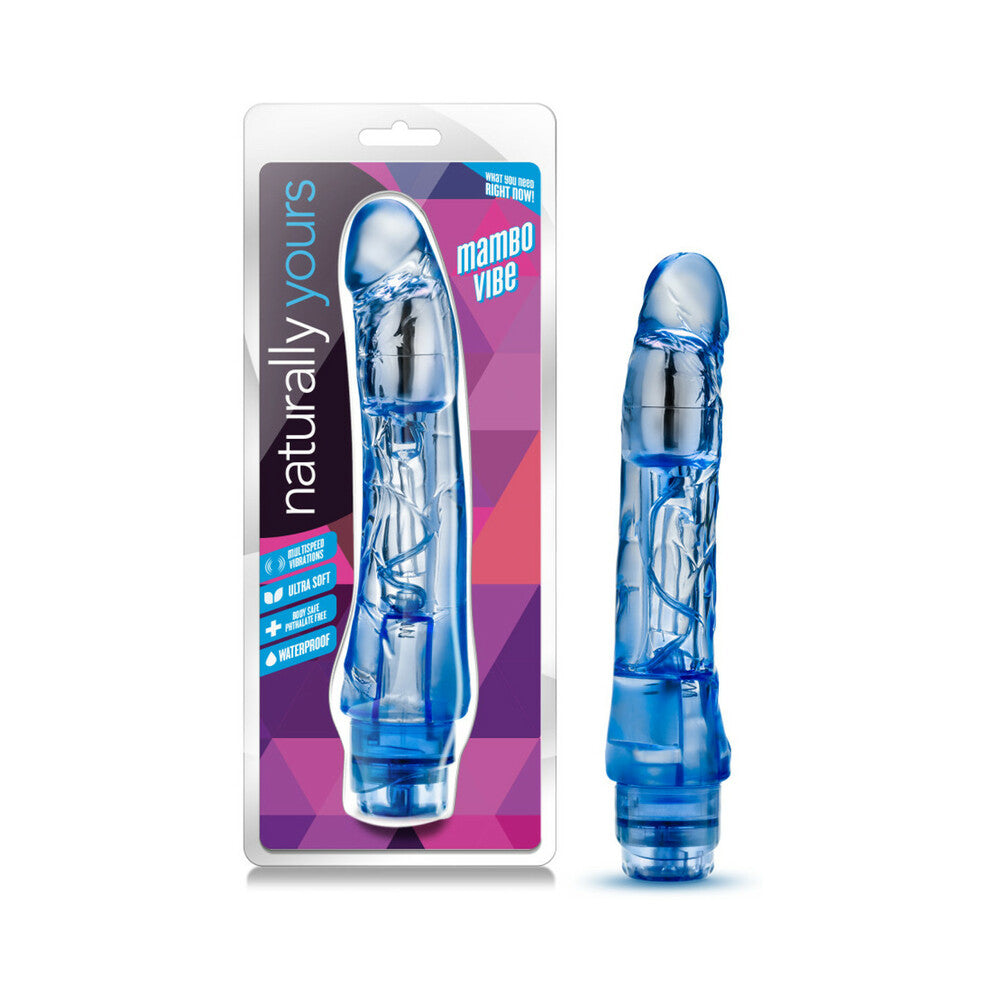 Blush Naturally Yours Mambo Vibe Realistic 9 in. Vibrating Dildo Blue