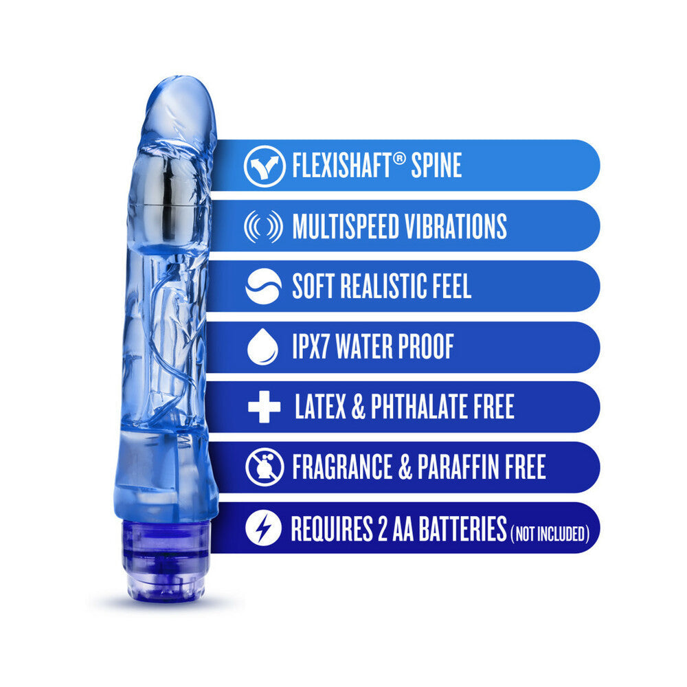 Naturally Yours Mambo Vibe Realistic 9 in. Vibrating Dildo Blue