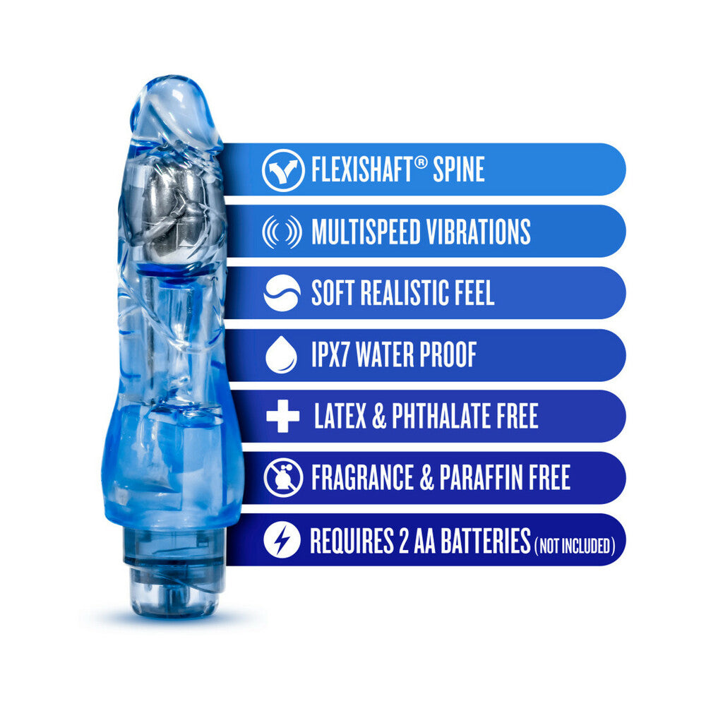 Naturally Yours Fantasy Vibe Realistic 8.5 in. Vibrating Dildo Blue