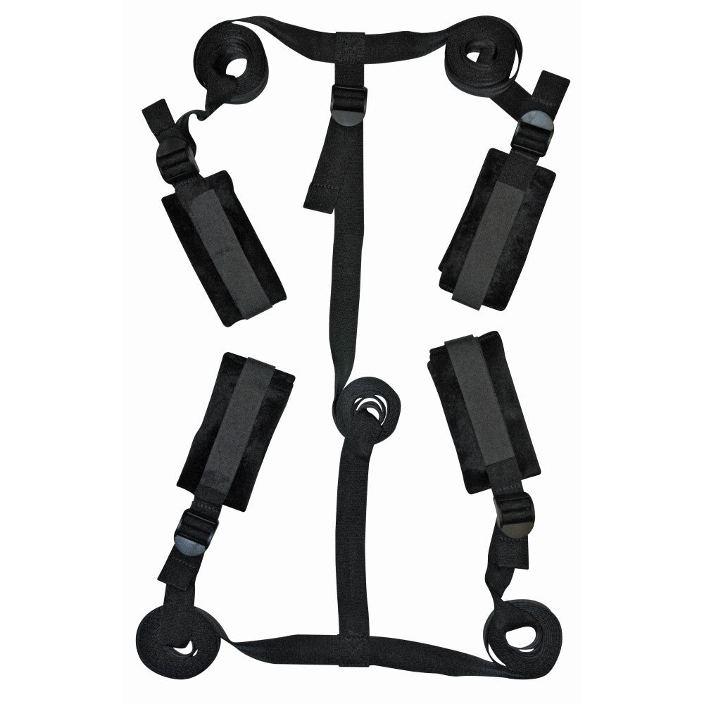 SS S&M Bed Bondage Restraint Kit Black