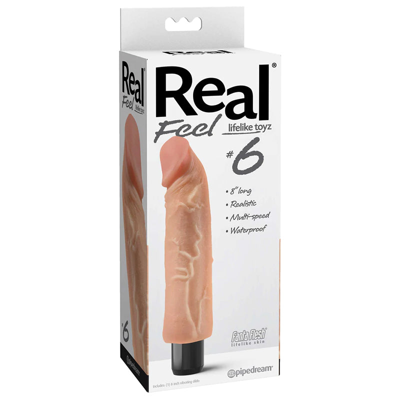 Pipedream Real Feel Lifelike Toyz No. 6 Realistic 8 in. Vibrating Dildo Beige