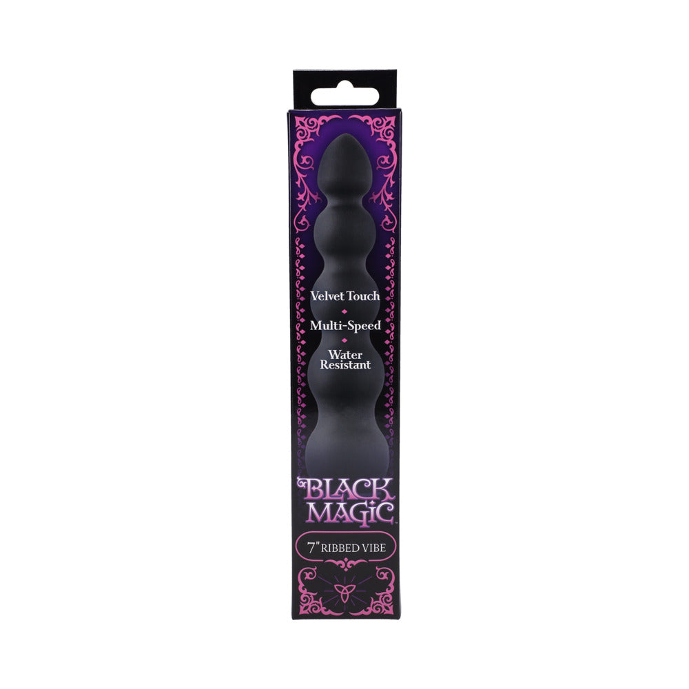 Black Magic 7in Ribbed Vibrator