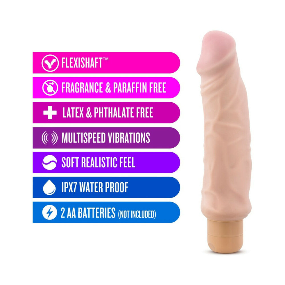 X5 Plus Hard On 9in Vibr Dildo Beige