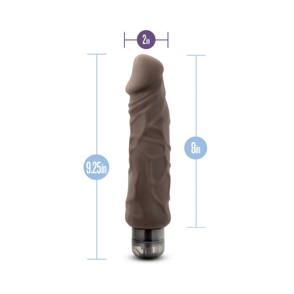 X5 Plus Hard On 9in Vibr Dildo Brown