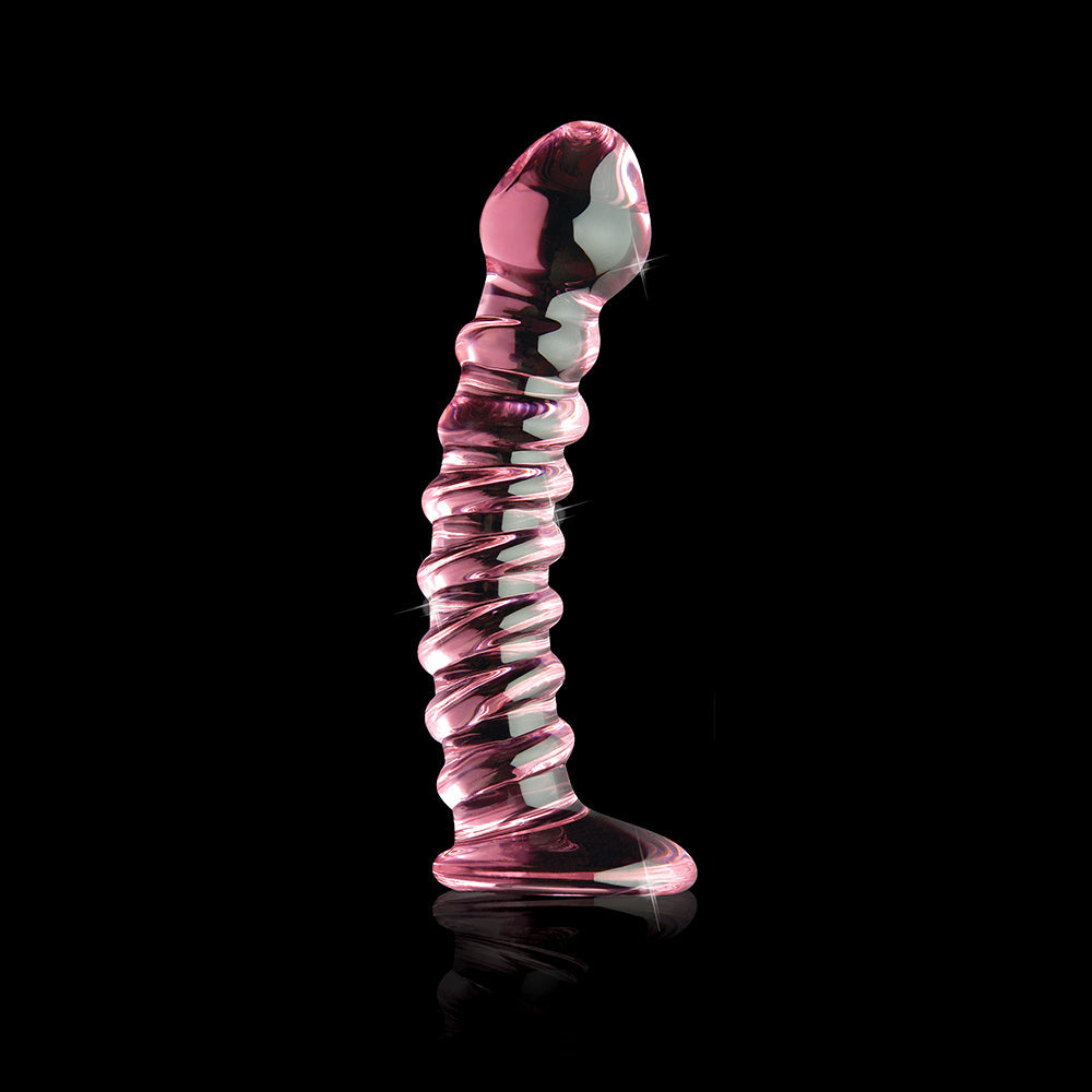 Icicles #28 7.25in Glass Dildo Pink