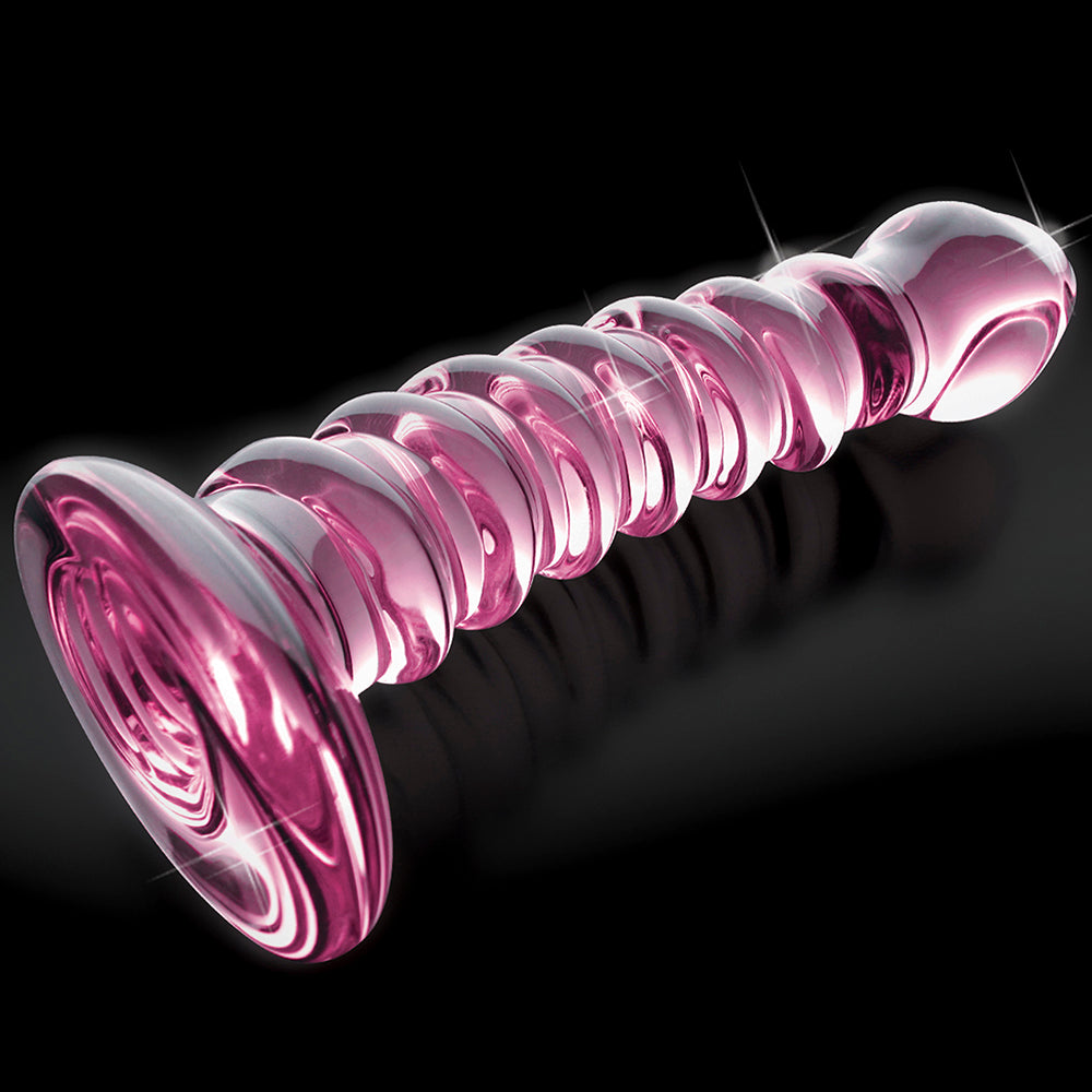 Icicles #28 7.25in Glass Dildo Pink