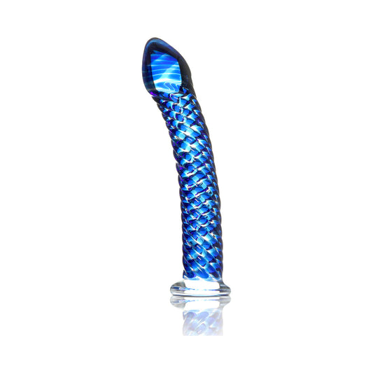 Icicles #29 7.25in Glass Dildo Blue