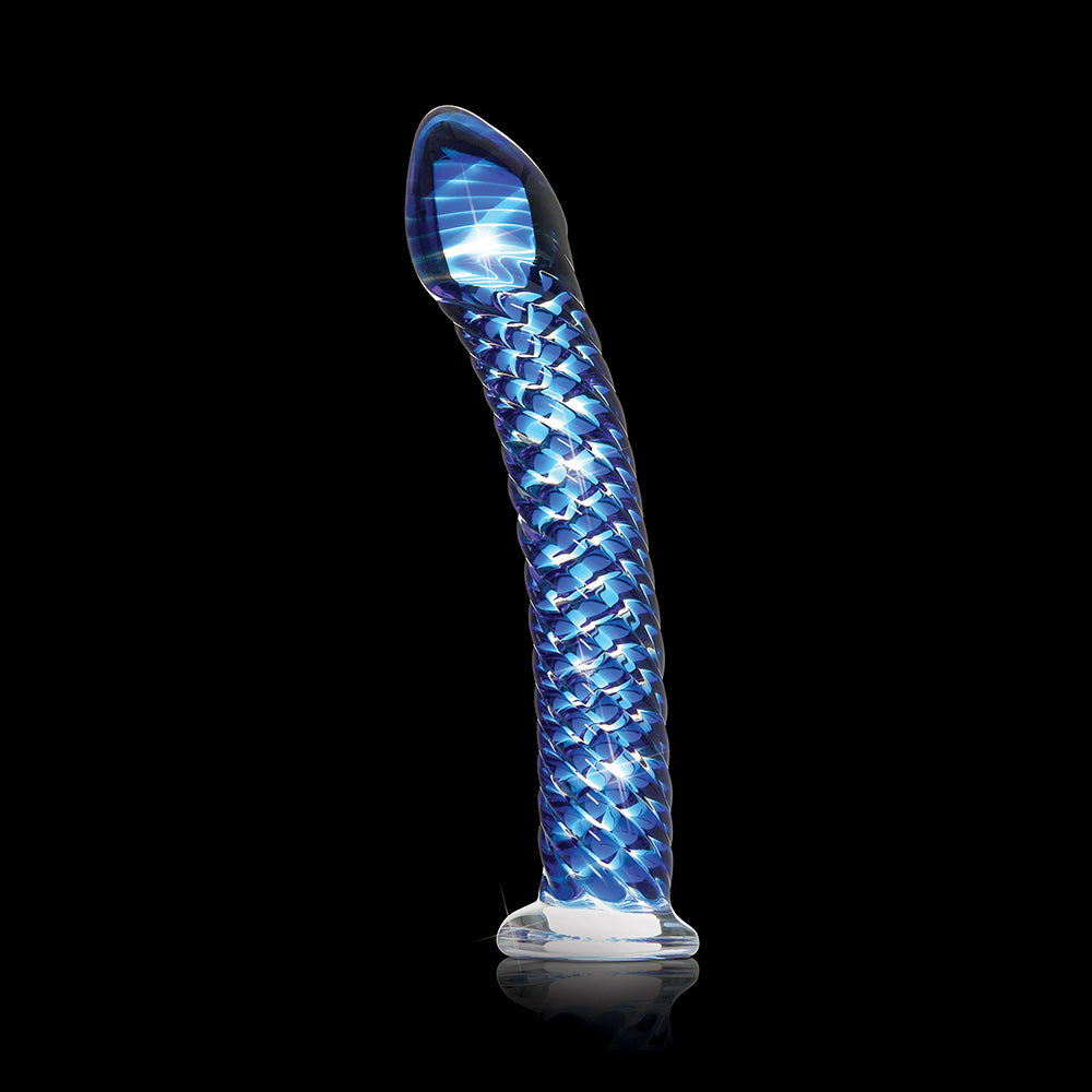 Icicles #29 7.25in Glass Dildo Blue