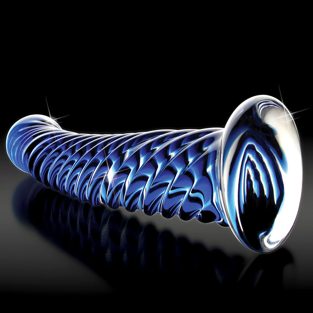 Icicles #29 7.25in Glass Dildo Blue