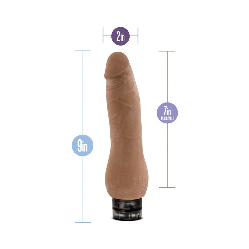 Au Naturel Tomas 9 in. Dual Density Vibrating Dildo Tan