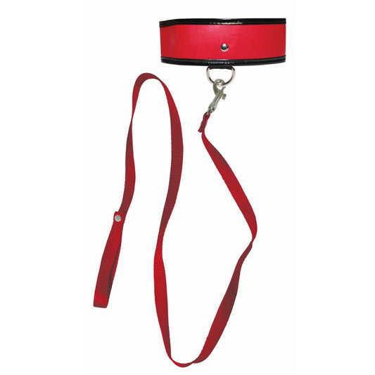 SS S&M Adjustable Leash & Collar Red