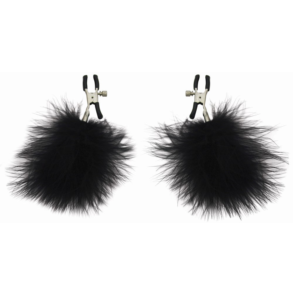 SS S&M Feathered Nipple Clamps Black