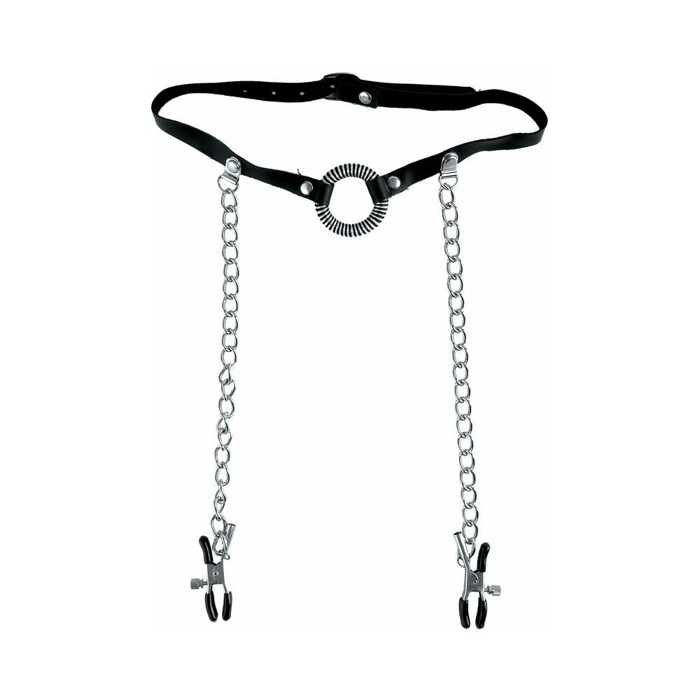 FF LE O-Ring Gag & Nipple Clamps Black