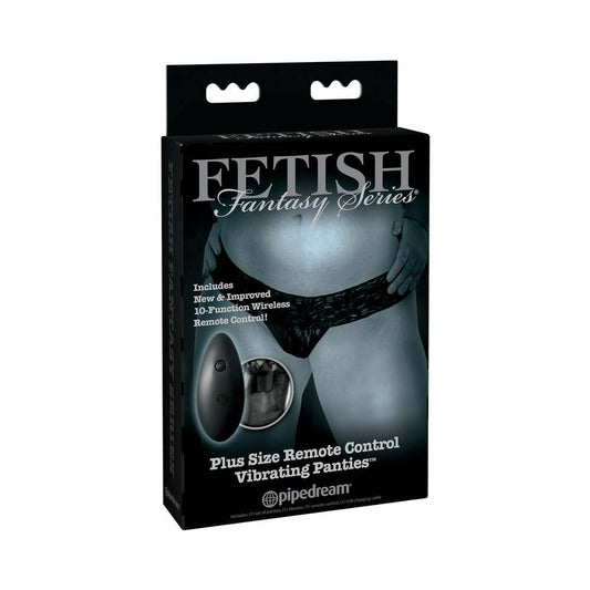 Pipedream Fetish Fantasy Series Limited Edition Plus Size Remote Control Vibrating Panties Black