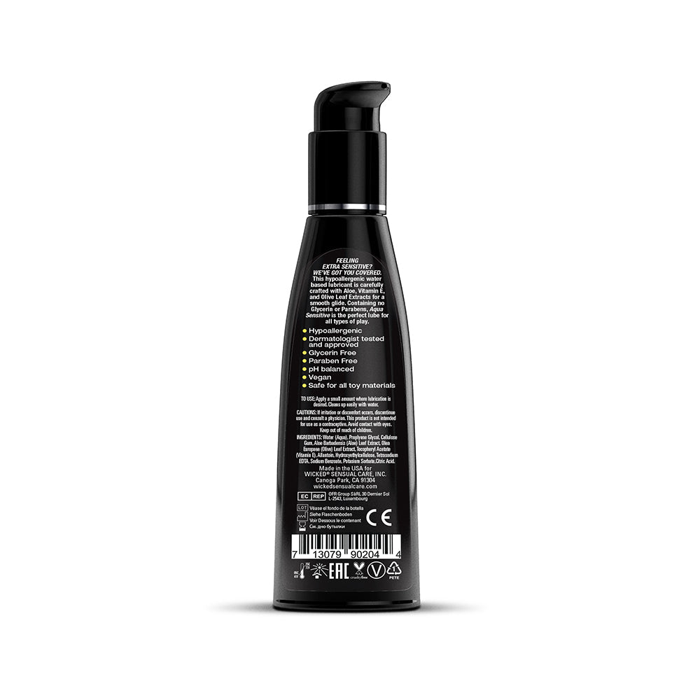 Lubricante Wicked Aqua Sensitive de 4 oz.