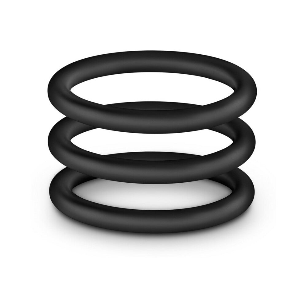 Performance VS1 Pure Premium Silicone Cockrings 3-Pack Medium Black