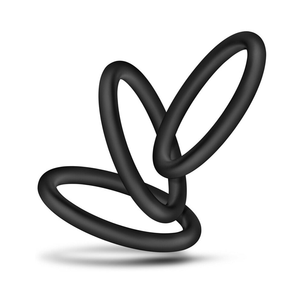 Performance VS1 Pure Premium Silicone Cockrings 3-Pack Medium Black