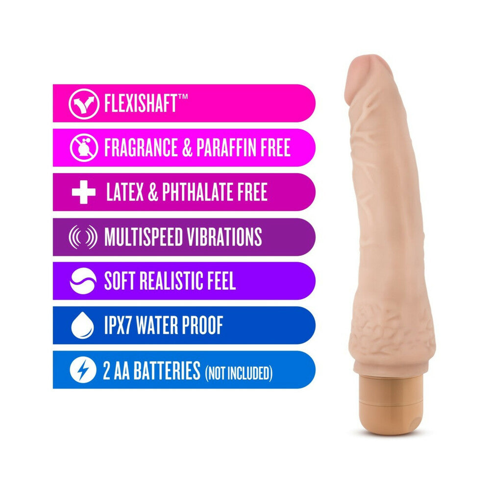 Blush Dr. Skin Vibe 7 Realistic 8.5 in. Vibrating Dildo Beige