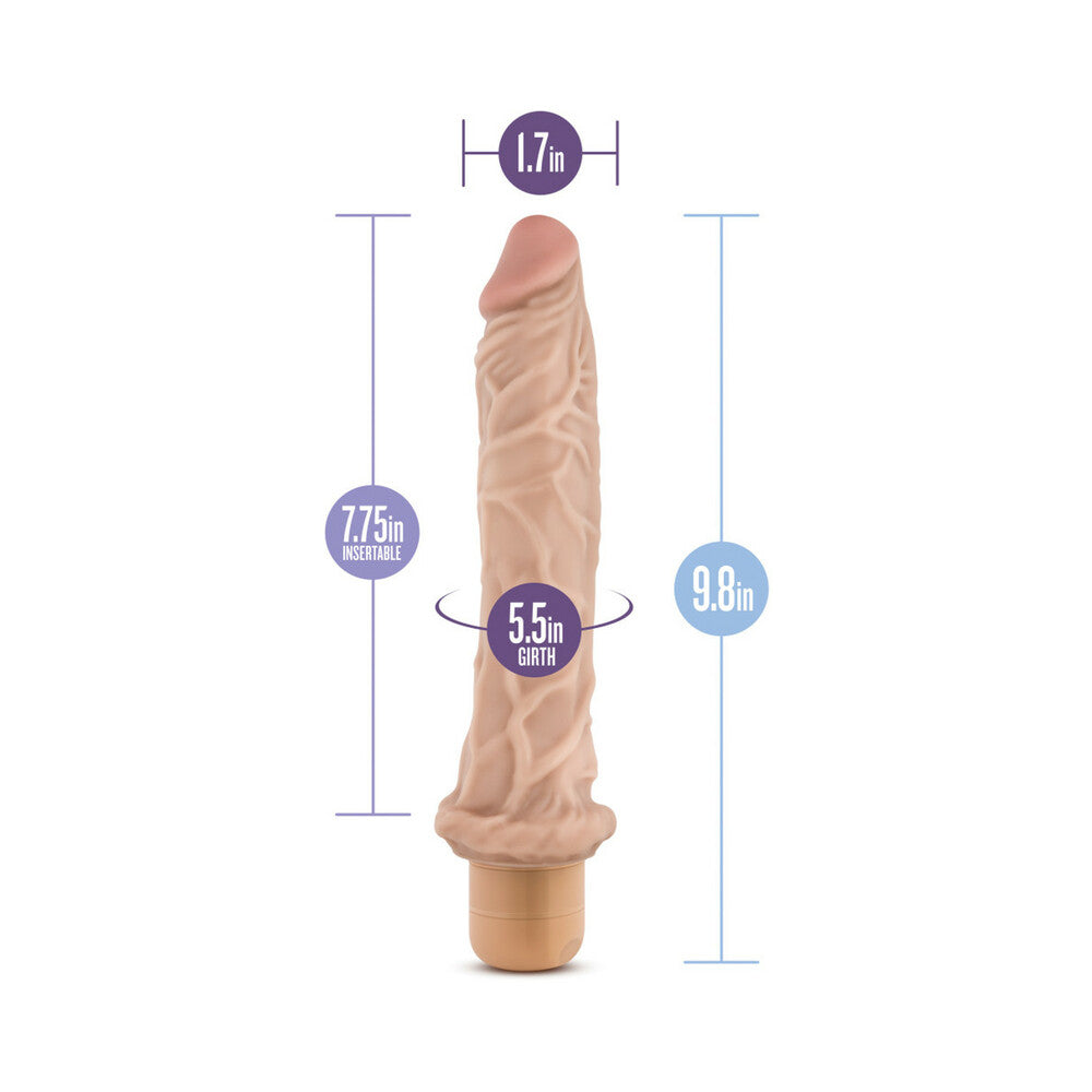 Dr. Skin Vibe 8 Realistic 9.75 in. Vibrating Dildo Beige