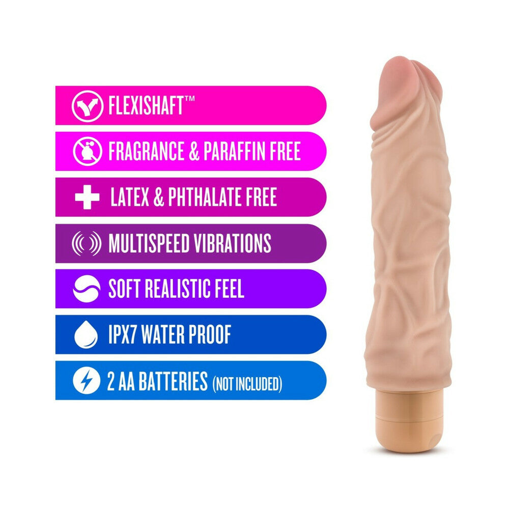 Blush Dr. Skin Vibe 10 Realistic 8.5 in. Vibrating Dildo Beige